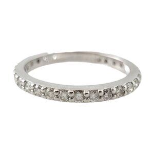 Vintage 14K White Gold Diamond Band Size 5.75 #15017